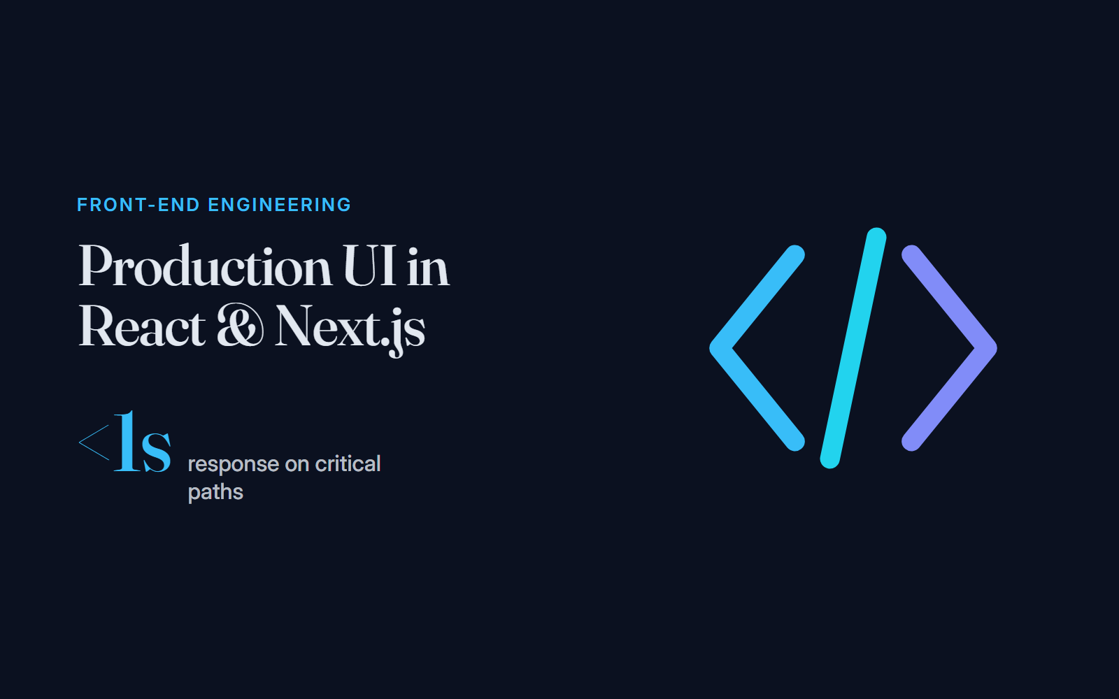 Cover image for Production UI in React & Next.js